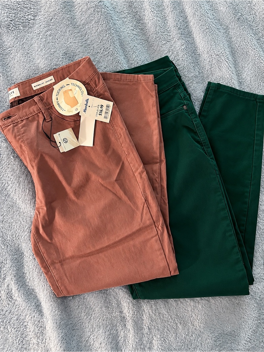 Women’s Minimalist Curb Appeal Jeggings Pink and Deep Green